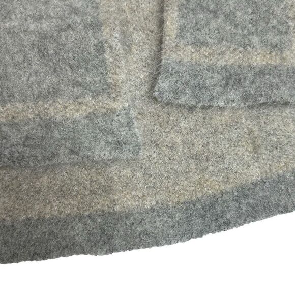 Eileen Fisher moon shawl collar coat with mohair plush melange windowpane print - Picture 6 of 14